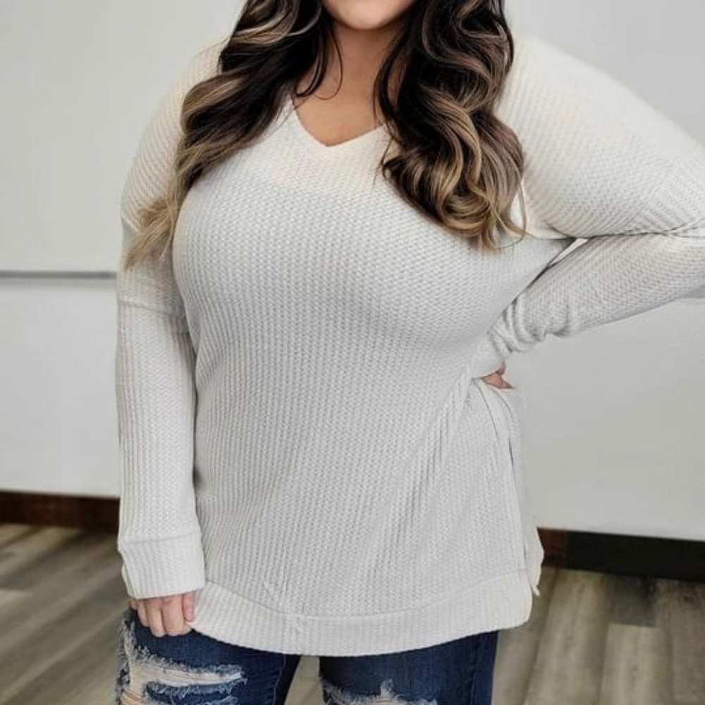 Beige thermal Waffle Top